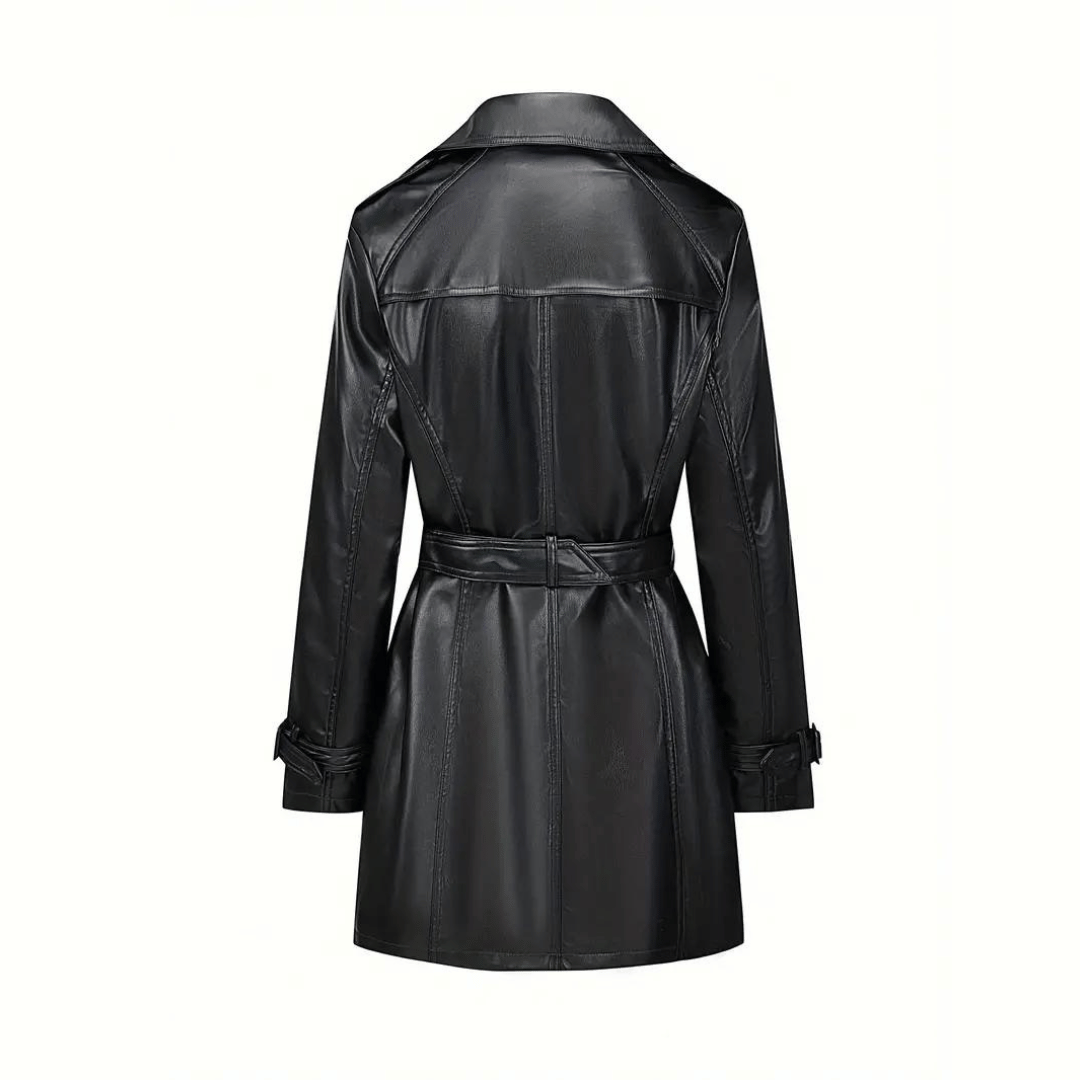 Valencia Noir Women's Leather Trench Coat