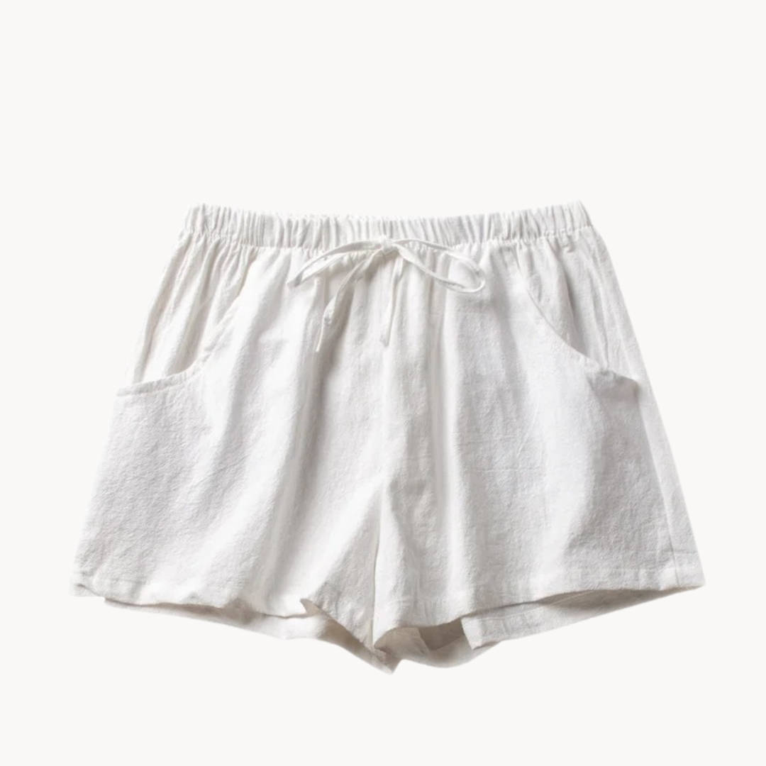 Elara Slant Pockets Linen Shorts