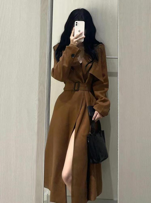 Elina - Long Suede Jacket