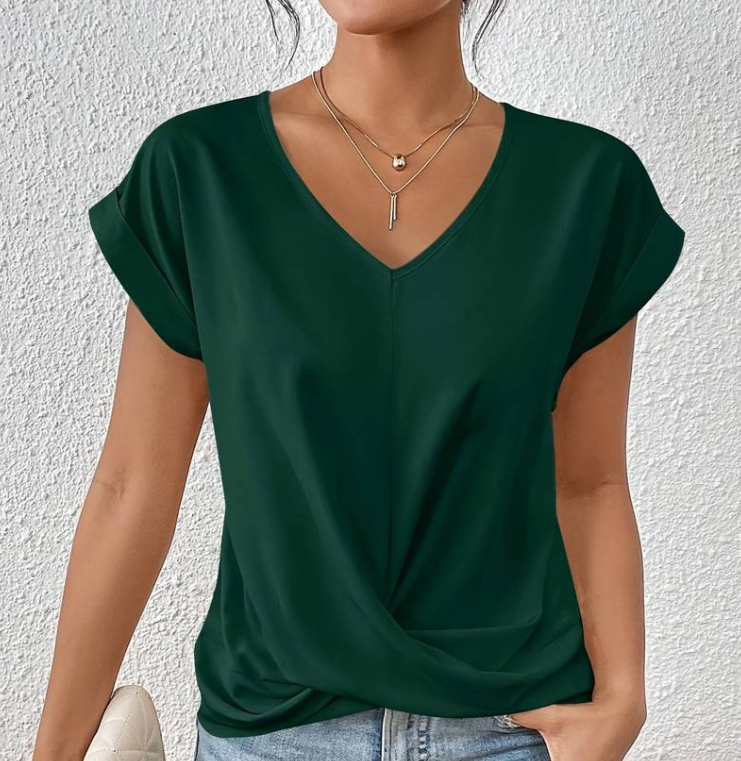 Caroline - Classic V-Neck Blouse