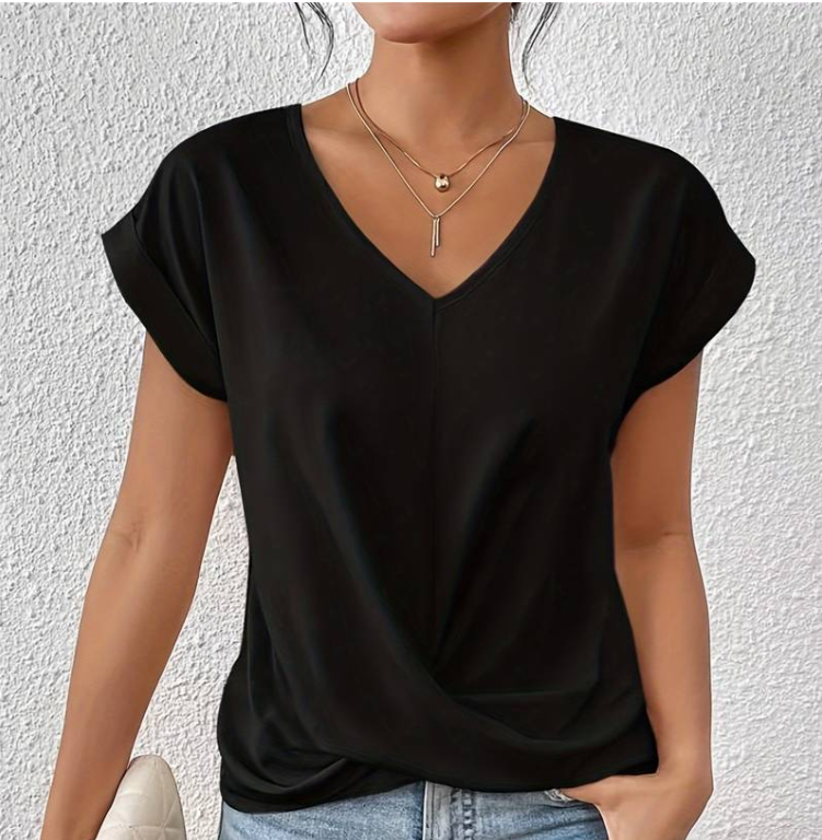 Caroline - Classic V-Neck Blouse