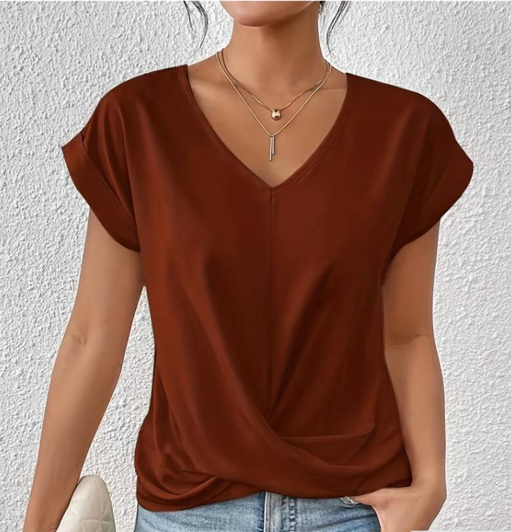 Caroline - Classic V-Neck Blouse