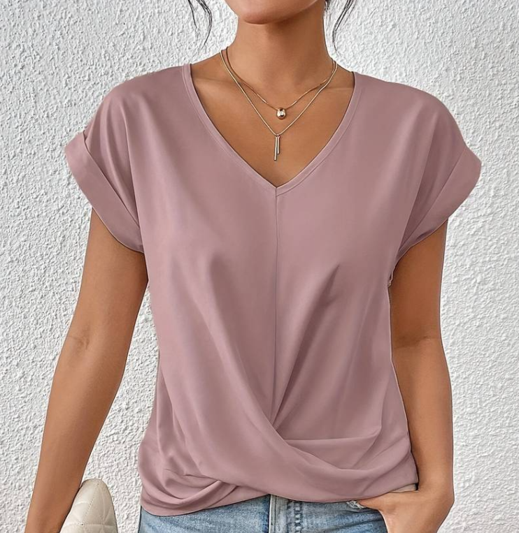 Caroline - Classic V-Neck Blouse