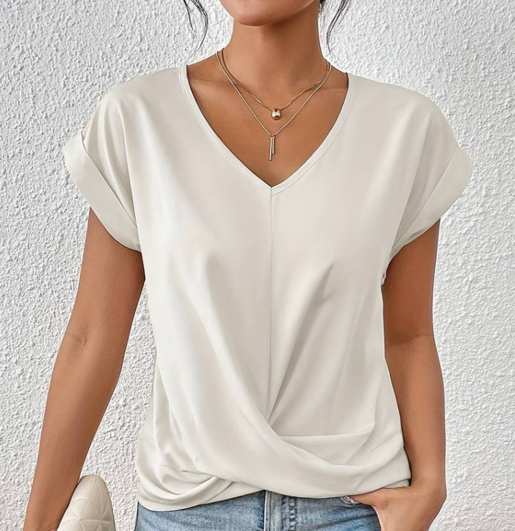 Caroline - Classic V-Neck Blouse