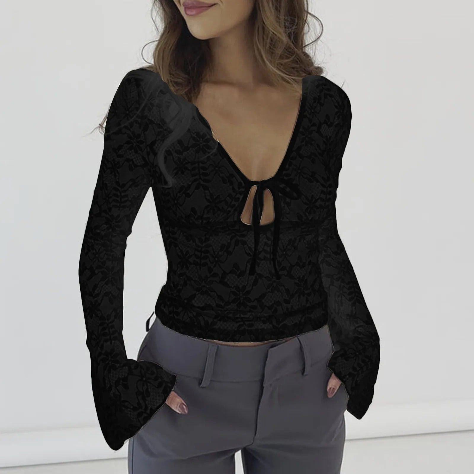 Amanda - Lace Long Sleeve T-shirt