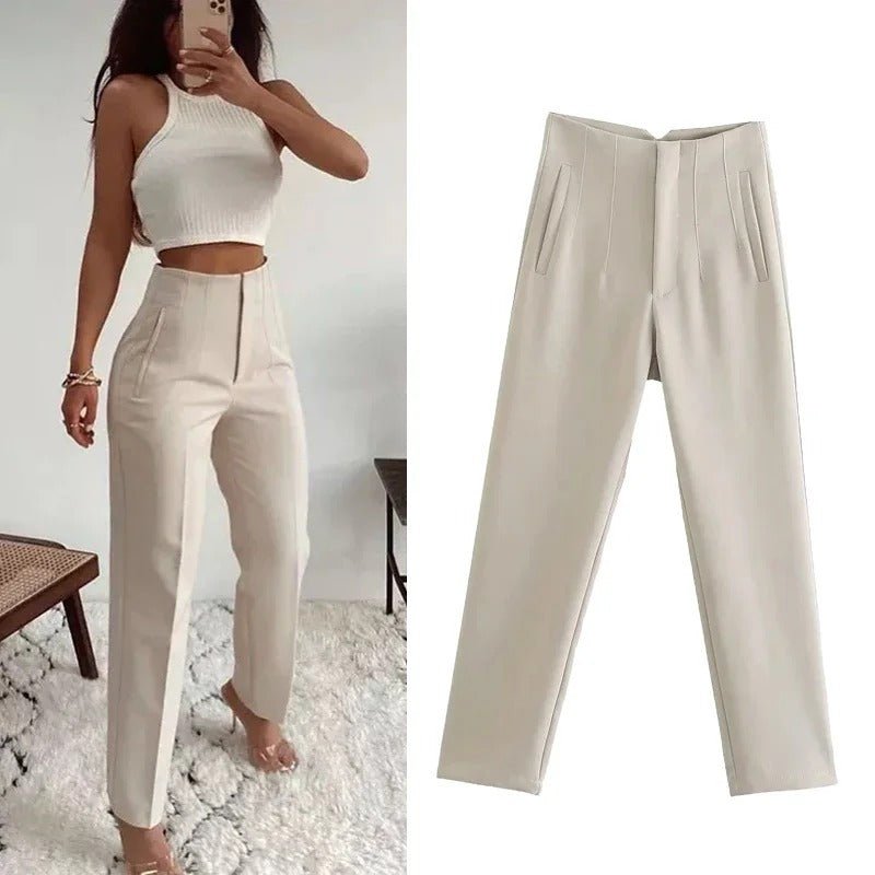 Maya - Formal Suit Pants - High Waist