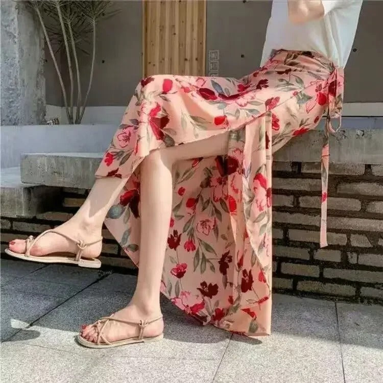 Angela - Floral Summer Skirt - High Waist